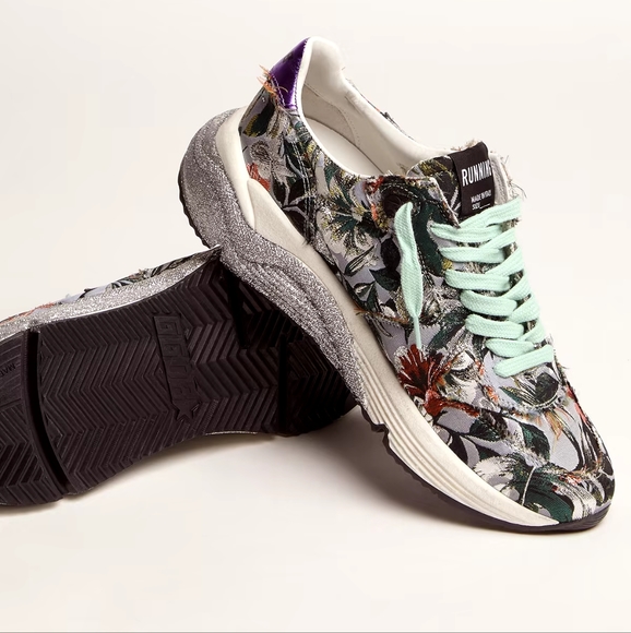 Golden Goose Floral Jacquard Running Sole Size 39 - Picture 3 of 4